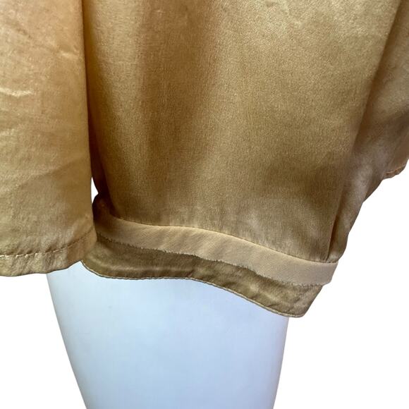 Girl. by Band of Outsiders Silk Gold Beige Blouse Hidden Placket sz 2=M - Picture 6 of 15